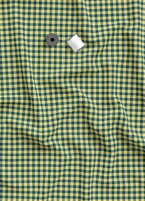 Tecido Micropercal Estampa Digital Mini Xadrez Amarelo e Marinho 1,55m de Largura