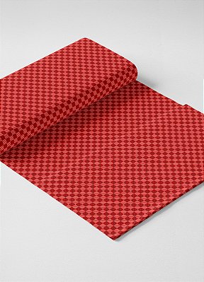 Tecido Micropercal Estampa Digital Quadros Pontilhados Preto e Vermelho 1,55m de Largura