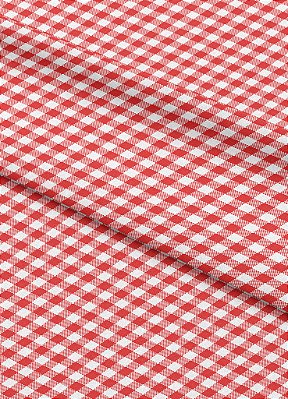 Tecido Micropercal Estampa Digital Quadros Vermelho e Branco 1,55m de Largura