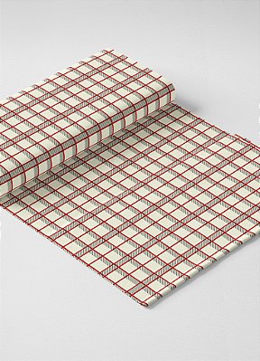 Tecido Micropercal Estampa Digital Xadrez Cinza Vermelho e Palha 1,55m de Largura