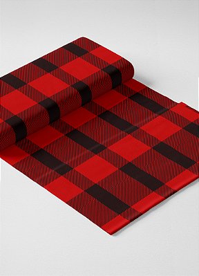 Tecido Micropercal Estampa Digital Xadrez Fino Vermelho e Preto 1,55m de Largura