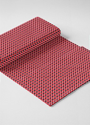 Tecido Micropercal Estampa Digital Xadrez Mini Rosa e Preto 1,55m de Largura