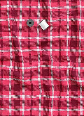 Tecido Micropercal Estampa Digital Xadrez Rosa Preto e Branco 1,55m de Largura