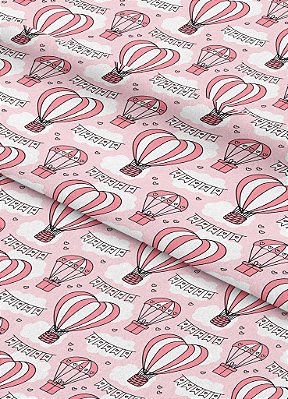 Tecido Micropercal Estampa Digital Balão Coração 1,55m de Largura