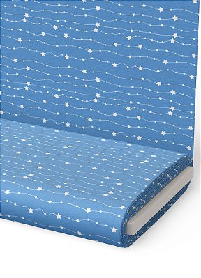 Tecido Micropercal Estampa Digital Caminho Estrelado Azul 1,55m de Largura