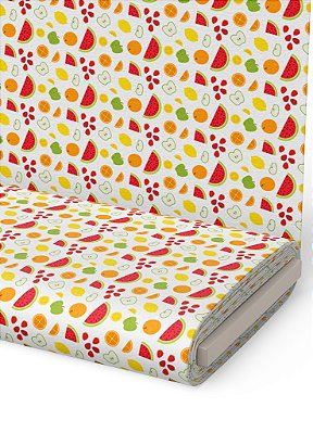 Tecido Micropercal Estampa Digital Mini Frutas Coloridas 1,55m de Largura