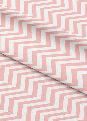 Tecido Micropercal Estampa Digital Chevron Rose 1,55m de Largura