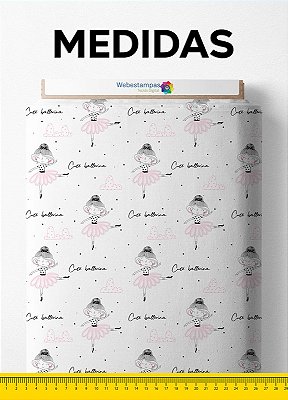 Tecido Micropercal Estampa Digital Cute Ballerina 1,55m de Largura