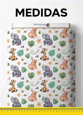 Tecido Micropercal Estampa Digital Cute Animals 1,55m de Largura
