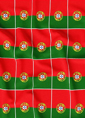 Tecido Micropercal Estampa Digital Bandeirinhas de Portugal 1,55m de Largura