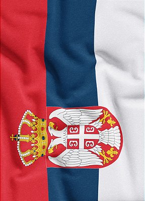Tecido Micropercal Estampa Digital Bandeira da Sérvia 1,55m de Largura