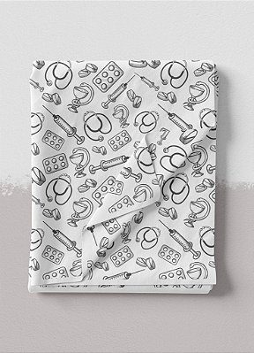 Tecido Oxford Estampa Digital Saúde 4 com 1,55m de Largura