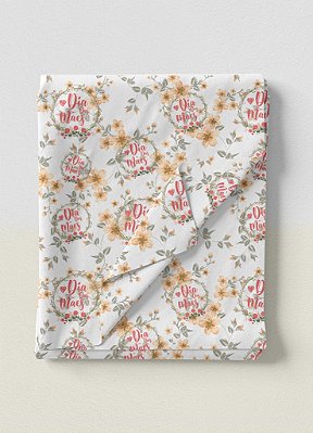 Tecido Veludo Suede Estampa Digital Dia das Mães 2 1,40m de Largura