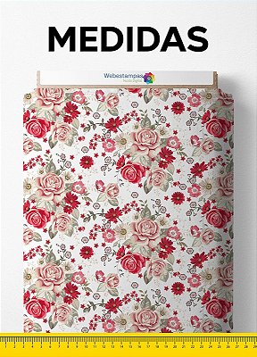 Tecido Percal 200 Fios Estampa Digital Floral 11 com 1,50m de Largura