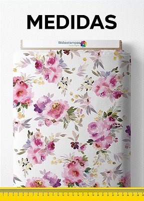 Tecido Percal 200 Fios Estampa Digital Floral 16 com 1,50m de Largura