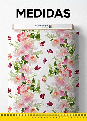 Tecido Percal 200 Fios Estampa Digital Floral 25 com 1,50m de Largura
