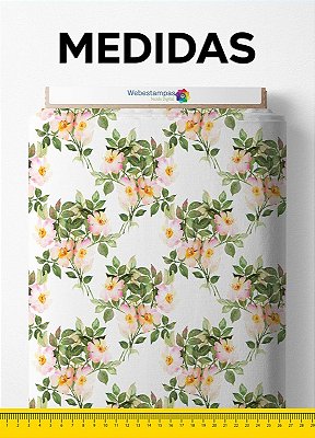Tecido Percal 200 Fios Estampa Digital Floral 8 com 1,50m de Largura