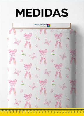 Tecido Percal 200 Fios Estampa Digital Tulip Ballet 1,50m de Largura