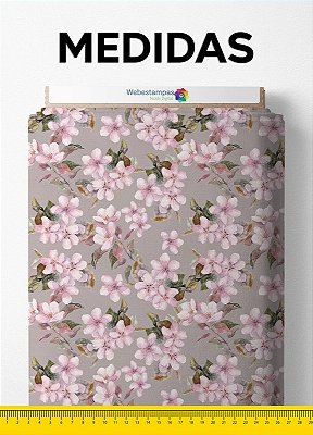 Tecido Tricoline Estampa Digital Floral 4 com 1,55m de Largura