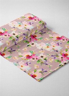 Tecido Tricoline Estampa Digital Floral 7 com 1,55m de Largura