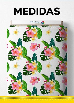 Tecido Tricoline Estampa Digital Floral 26 com 1,55m de Largura