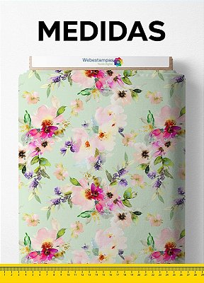 Tecido Tricoline Estampa Digital Floral 30 com 1,55m de Largura