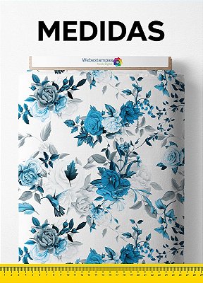 Tecido Tricoline Estampa Digital Floral 45 com 1,55m de Largura