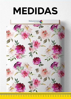 Tecido Tricoline Estampa Digital Floral 56 com 1,55m de Largura