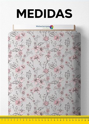 Tecido Tricoline Estampa Digital Floral 80 com 1,55m de Largura