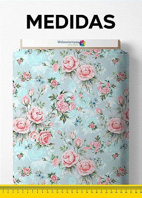 Tecido Tricoline Estampa Digital Floral 136 com 1,55m de Largura