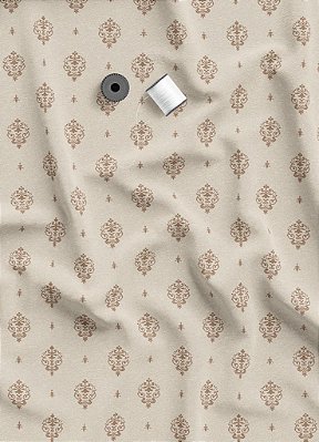 Tecido Tricoline Estampa Digital Arabesco Mini Marrom 1,55m de Largura