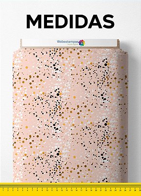 Tecido Tricoline Estampa Digital Gotas de Tinta Branco e Preto 1,55m de Largura