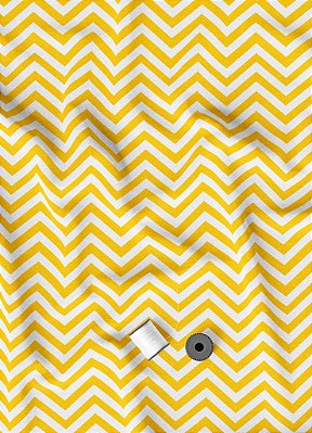 Tecido Malha 100% Algodão Fio 30 Estampa Digital Chevron Amarelo 1,50m de Largura