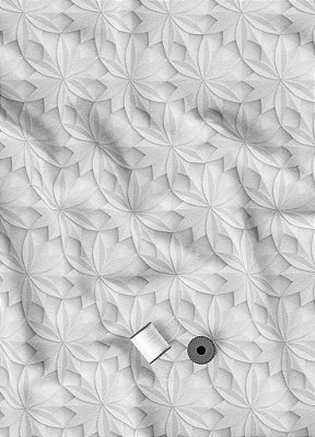 Tecido Malha 100% Algodão Fio 30 Estampa Digital Folhas 3D1,50m de Largura