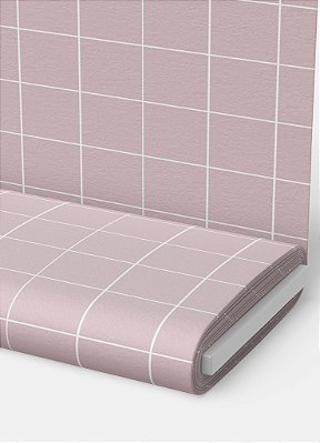 Tecido Malha 100% Algodão Fio 30 Estampa Digital Quadriculado Fundo Rosa 1,50m de Largura