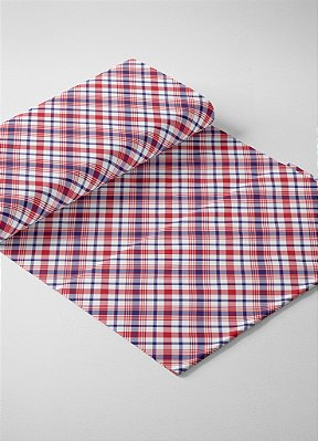 Tecido Malha 100% Algodão Fio 30 Estampa Digital Xadrez Vermelho Com Roxo 1,50m de Largura