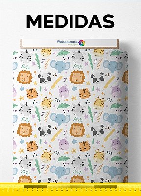 Tecido Malha 100% Algodão Fio 24 Estampa Digital Africa Baby 1,50m de Largura