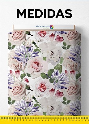 Tecido Malha 100% Algodão Fio 24 Estampa Digital Floral 67 com 1,50m de Largura