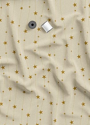 Tecido Suedine Estampa Digital Estrelas de Natal 1,55 de Largura
