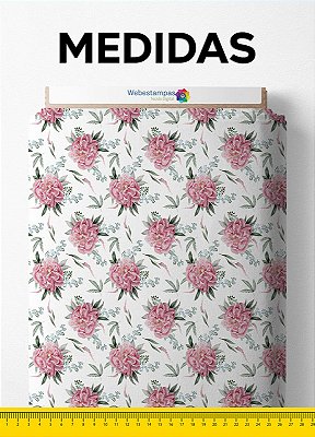Tecido Suedine Estampa Digital Floral 178 com 1,60m de Largura