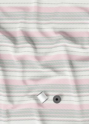Tecido Suedine Estampa Digital Listrado Rosa e Cinza 1,60m de Largura