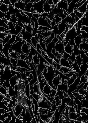 Tecido Cetim Estampa Digital Dinossauros Fundo Preto 1,40m de Largura