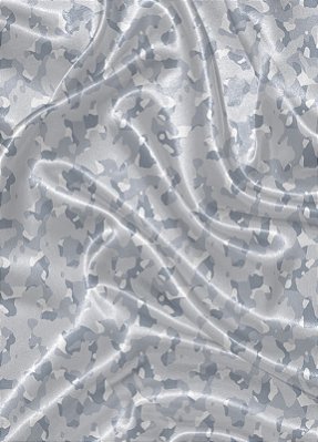 Tecido Cetim Estampa Digital Camuflagem Pequena Branco 1,40m de Largura