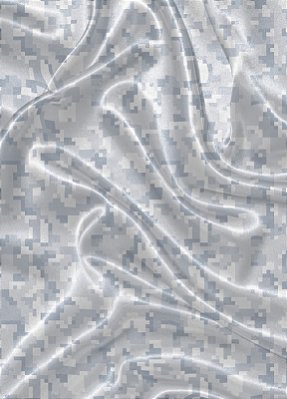 Tecido Cetim Estampa Digital Camuflado Pixel Branco 1,40m de Largura