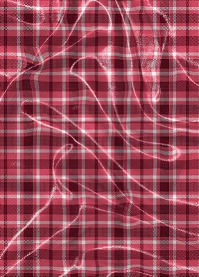 Tecido Cetim Estampa Digital  Xadrez Rosa Preto e Branco 1,40m de Largura