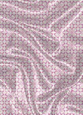 Tecido Cetim Estampa Digital Arabesco Rosa Imperial 1,40m de Largura