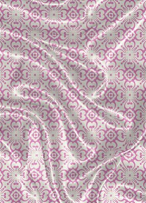 Tecido Cetim Estampa Digital Arabesco Rosa Minimalista 1,40m de Largura