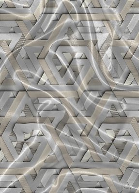 Tecido Cetim Estampa Digital Mosaico 3D 1,40m de Largura