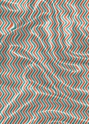 Tecido Cetim Estampa Digital Chevron Azul e Laranja 1,40m de Largura