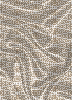 Tecido Cetim Estampa Digital Arabesco Minimalista Palha 1,40m de Largura